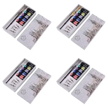 

Carving English Calligraphy Dip Pen Fountain with Writing Ink Nibs Set Office School Stationery Gift