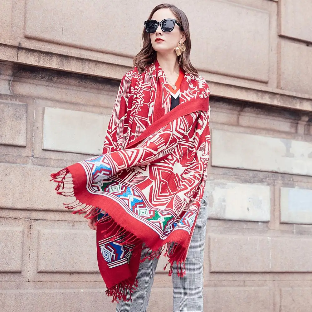 

Wool Women Scarves Stoles Elegant Carf Warm Shawl Bandana Scarf Luxury Brand Muslim Hijab Beach Blanket Face Shield Foulard