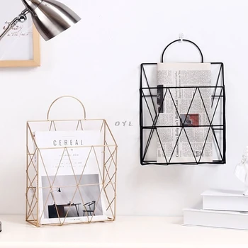 

Draagbare Metalen Opknoping Opslag Mand Multi-functionele Desktop Boeken Tijdschriften Kranten Organizer Home Decor newest