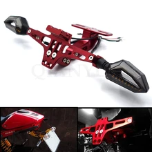 Универсальный кронштейн для номерного знака мотоцикла с светодиодный сигнальным кронштейном для kawasaki suzuki honda yamaha KTM Ducati BMW Triumph