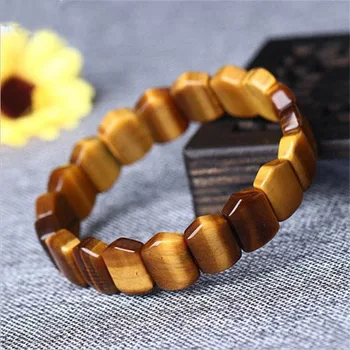 

Tiger-eye stone row natural yellow tiger eye stone single circle male hand chain wood-turning stone eagle-eye stone hand-in-hand