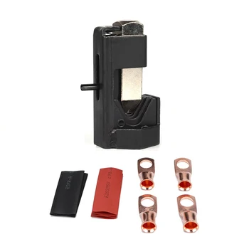 

4pcs 8AWGx5/16 Copper Battery Cable Connector Terminal Open Lugs Wire Terminals with Hammer Type Crimper