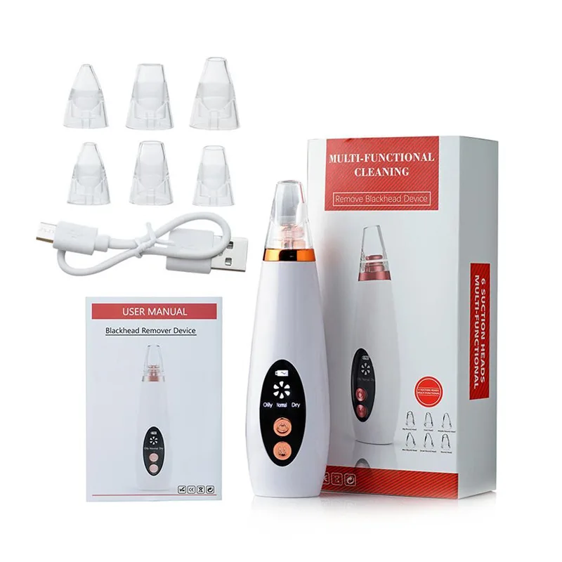 Beauty Electric Blackhead Instrument USB Charging Display Screen Facial Pore Cleaner Removal Rechargeable Battery 023 | Красота и