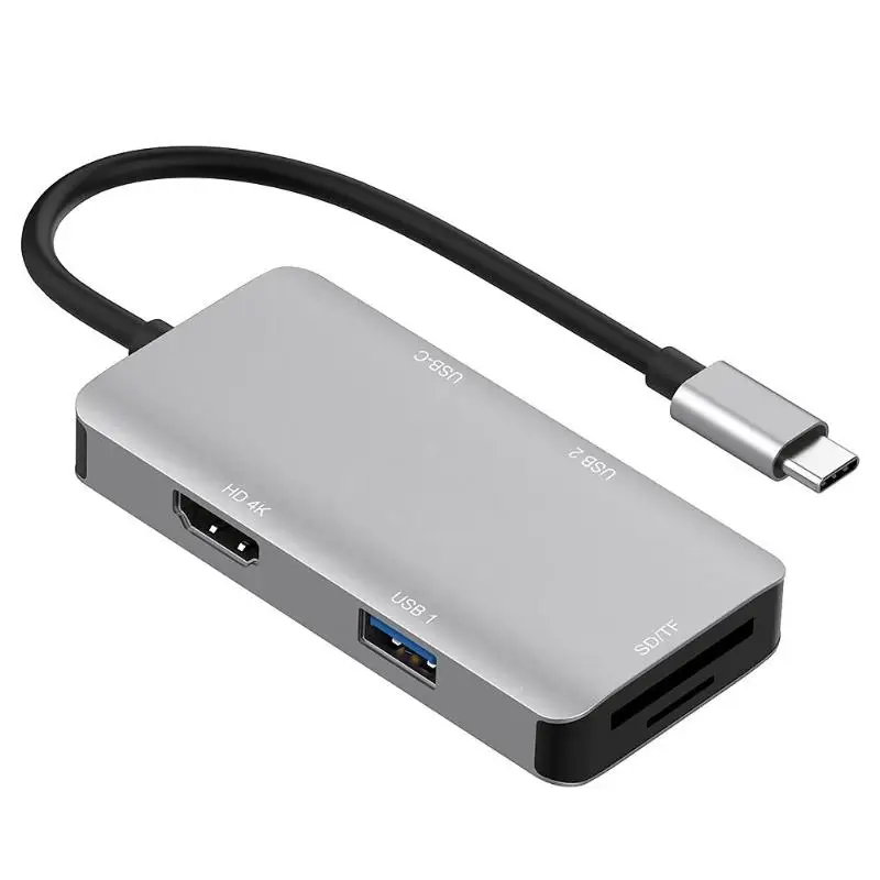 Type C до 2 портов USB 3,0 концентратор TF кард-ридер HDMI 4K PD адаптер для MacBook мобильный телефон, ноутбук проекторы ТВ адаптер