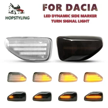 2Pcs LED דינמי צד סמן אורות חץ Turn Signal נצנץ מנורות עבור Dacia הדאסטר לוגן MCV 2 Sandero Stepway 2 MK2 2012 2020