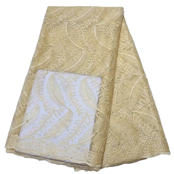 

2020 new high quality lace fabric for women dress 5yards lace fabric african tulle lace with stones nigerian