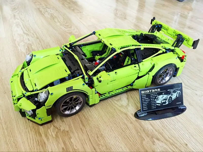 DECOOL technology серия Bugatti чугун Супер гоночный автомобиль технический строительный блок кирпичи игрушка подарок 4789 42039 42056 42096 42083 - Цвет: 911GTR3S- green