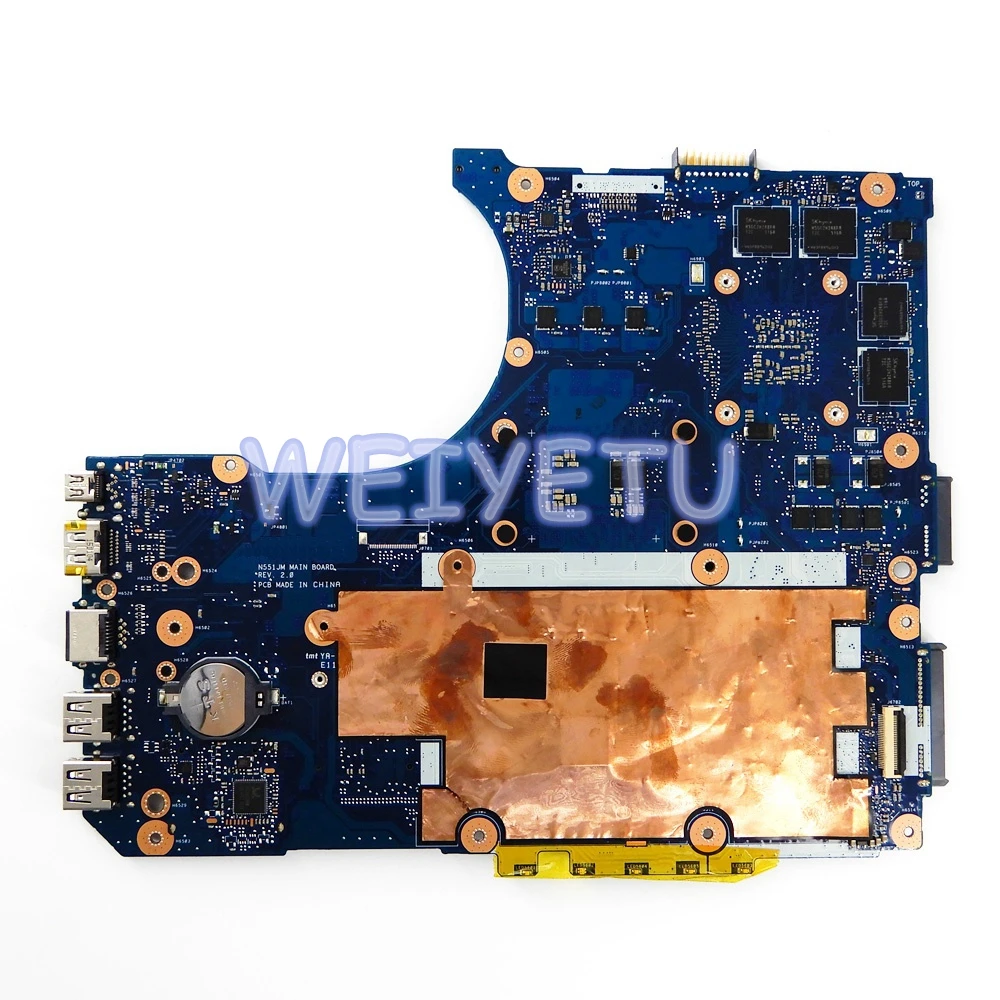Finest  N551JW/N551JM Motherboard i7-4720CPU GTX960M For ASUS G551JW N551JW G551J N551J Laptop Motherboard 