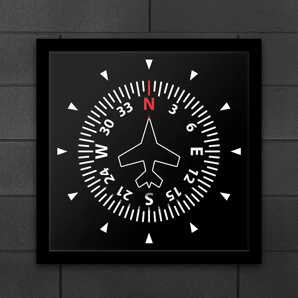 Aircraft Instrument Flight Control Panel Clever Clock Frame Aviation Compass Direction Modern Design Art Timepiece Table Clock Just6F