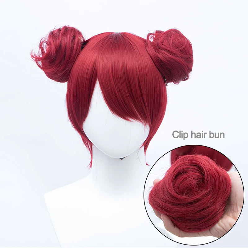 

DIANQI 27 colors short curly chignon extension synthetic cosplay chignon donut roller bun wig claw clip on hairpiece for woman