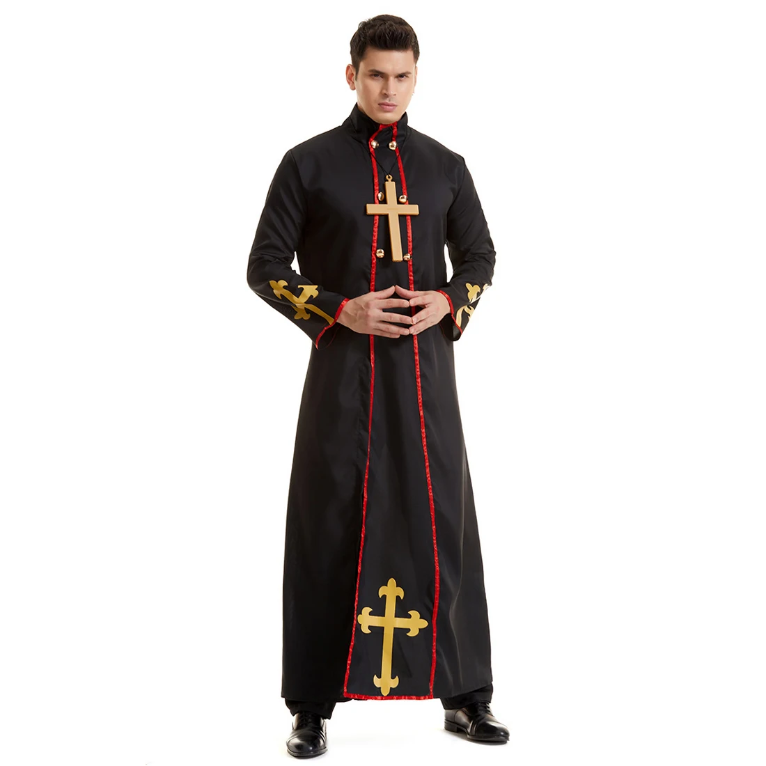 Umorden Adult Men Evil Priest Costumes Minister Of Death Costume Cosplay Halloween Purim Party Fancy Dress