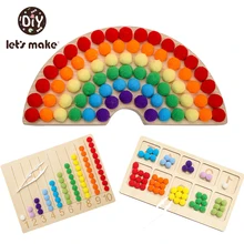 

Wood Rainbow Board Natural Wood Toy for KIdsColor Sorting Sensory Toys Children Fine Motor Skills Montessori Education Kids Toys