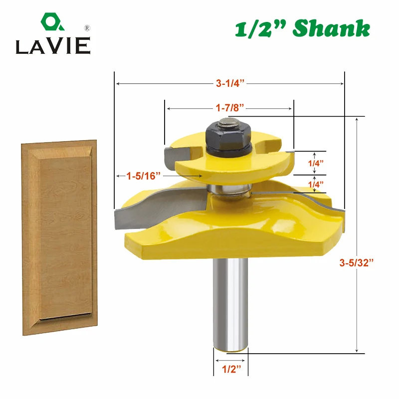 

LAVIE 1pc 1/2 Inch Raised Panel Ogee Router Bit with Backcutter Tenon Cutter Knife for Wood Woodworking Tools Power Tool