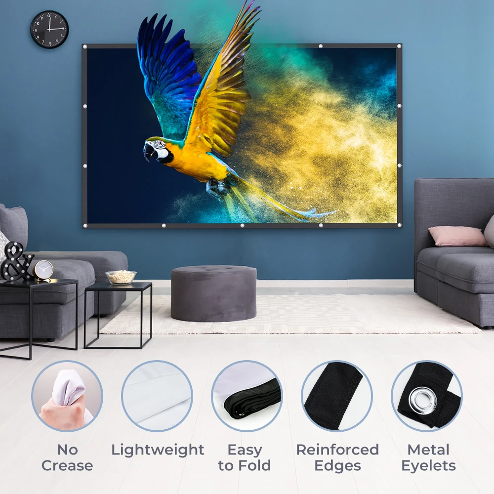 VANYKO 3D HD проектор экран 100 120 дюймов светоотражающая ткань для дома на открытом