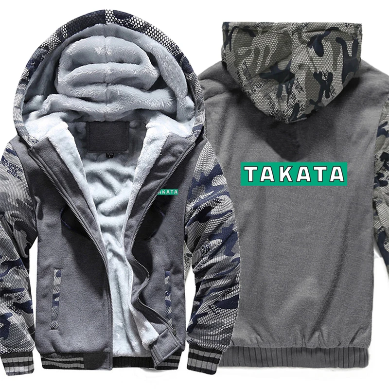 Takata Racing толстовки с логотипом, зимняя утепленная камуфляжная куртка на молнии с рукавами, мужская и женская флисовая камуфляжная толстовка с капюшоном, толстовки