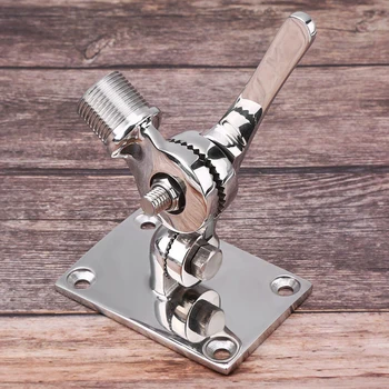 

Hardware Adjustable Stainless Steel Accessories 92mm Mount Yacht Dual Axis Antenna Base Ratchet Marine Boat Bracket Aerials