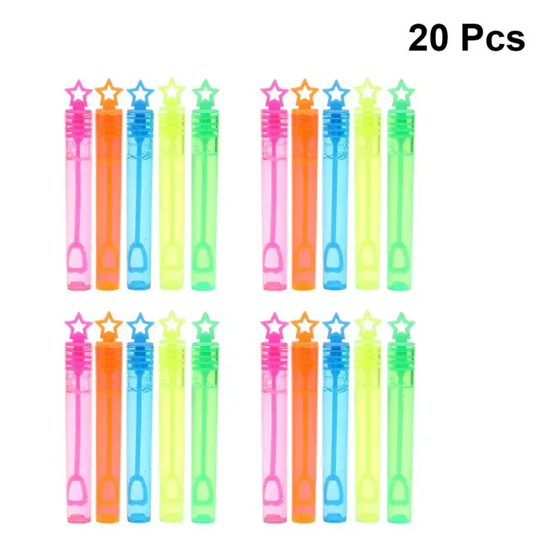 

20Pcs Mini Bubble Wand Set Colorful Funny Five-pointed Star Party Favor Bubble Sticks Kids Summer Toys for Parks Outdoors Kids