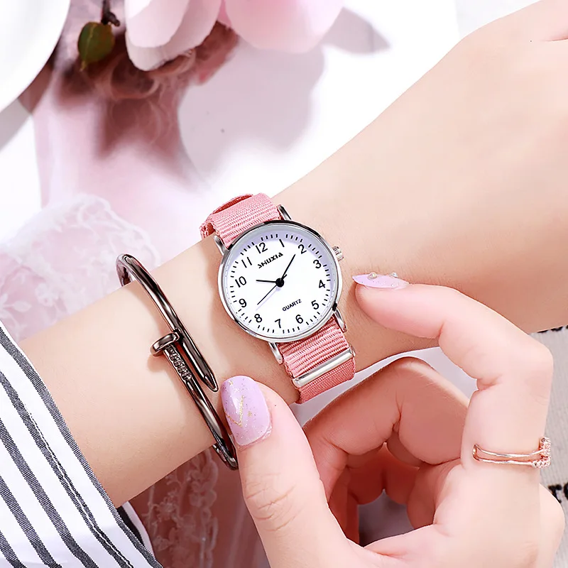 

Simple Women's Casual Leather Quartz Watch Women Ladies Dress Nylon Watch Students Casual Wristwatch Relojes Montre Femme Gift