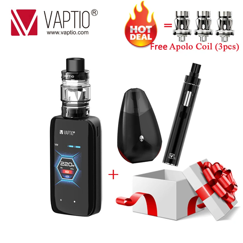 [618 распродажа] Оригинальный Vaptio X Hubble Apolo 220W Vape Kit с 5 мл баком 2TFT сенсорный экран электронная сигарета испаритель без батареи|Батареи для электронных сигарет|   | АлиЭкспресс