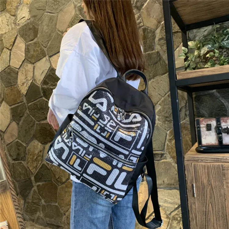 

Sequin Backpack Women's 2019 New Style Korean-style Oxford Cloth Backpack Versitile Fashion Travel Bag WOMEN'S Bag