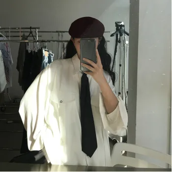 

Send Necktie Autumn Clothing Lovers Chic Weave Bring Shirt Men And Women Long Sleeve Temperament Shirt Cs22 P55.