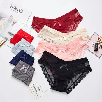

Women Sexy Floral Lace Briefs Panties Sexy Thongs Underwear Seamless mujer culotte femme Transparent Lingerie Woman's Underpants