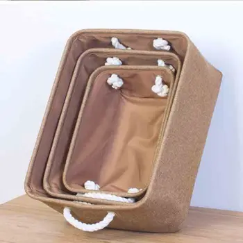 

3 Sizes Cube Fabric Storage Basket Clothes Folding Storage Box For Nursery Underwear Toy Organizer Laundry Basket With Handle