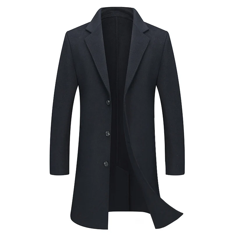 

high quality autumn and winter new fashion business casual Slim 100% wool coat/Men's long suit collar Wool coat