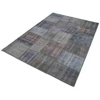 

176x243 Cm Grey Handmade Patchwork Rug-6x8 Ft