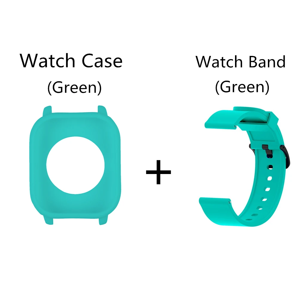 Light Green Package 2в1 силиконовый спортивный ремешок защитный чехол для Xiaomi Amazfit Gts Smart Watch Band 20 мм сменный Браслет+ чехол - Цвет: Light Green Package