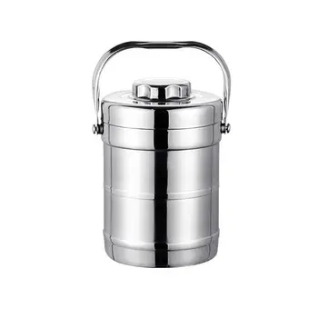 

Stainless Steel Double Layer Pot Insulation Bucket Three Layers Student Lunch Box Large Capacity 3 Layers Bento Box Food Warmer