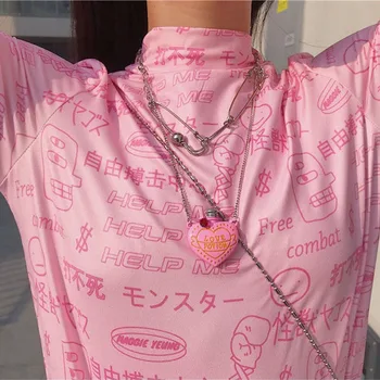 

Vintage Heart Bottle Metal Pendant Necklace For Women Girl Geometry Punk Cute Novelty Gifts Harajuku Choker Necklace Jewelry New