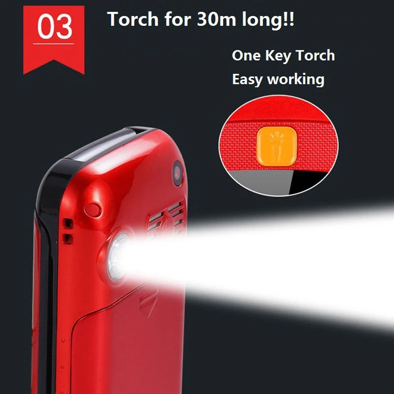 Mafam Flip Elderly Mobile Phone SOS Help Two Display Fast Call Big Russian Key Loud Speaker External FM Easy Working Flashligth