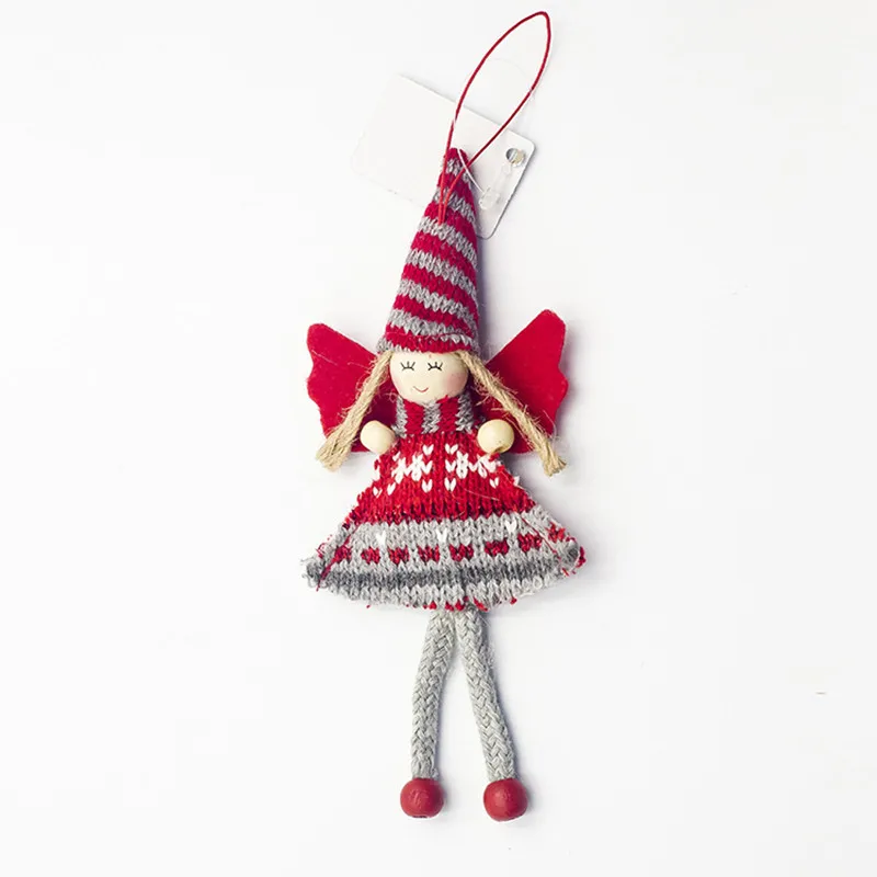Рождественские елочные украшения куклы-Ангелы Navidad украшения Kerst Natal Декор рождественские украшения для дома год подарок для детей - Цвет: Long legs red gray