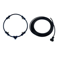 Fan Ring Mist System 1/4 Inch Misting Cooling Ring With Brass Sprinkler Nozzles Water Tap Adapter 4-6Nozzles PE Fan Ring 2