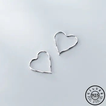 

925 Sterling Silver Minimalist Small Heart Shape Ear Rings Earings Korean Cute Hoops Piercing Earrings Jewelry Gifts for Women