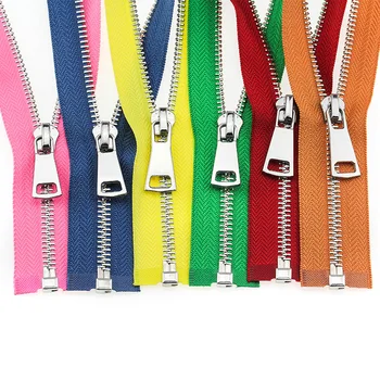 

5# 60/70/80/90/100/120/150 cm Metal Zipper Platinum Open-End Auto Lock zippers for sewing clothing