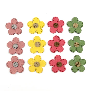 

30Pcs Color Leather Flowers Patches Applique DIY Craft Supplies Kids Hair Accessories Clothes Embellishments Decor Materials
