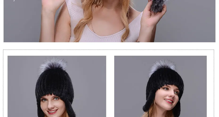 JERYAFUR зима frau nerz hut new hut zu schutzen die ohren von nerz und fox handgemachten Лыжная хижина пелз ворберейтун фон варм