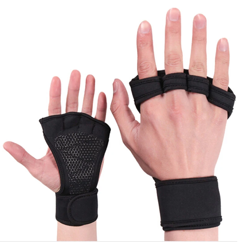 Weight Lifting Fitness Gloves With Wrist Wraps Silicone Gel Full Palm Protection Gym Workout Gloves Power lifting Equipment