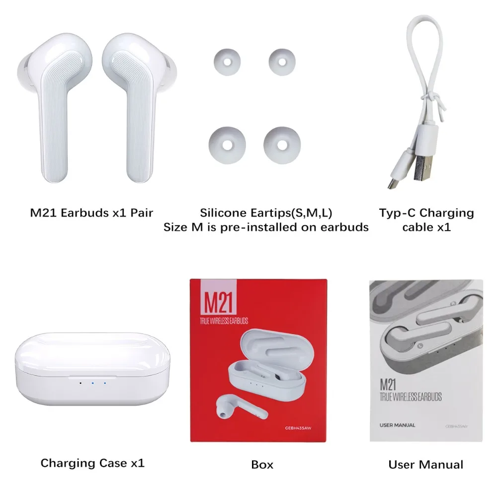 Mpow M21 TWS Earphone Bluetooth 5.0 Wireless Headphones 18 Hours Playing Tiem With Charging Case Touch Control Earbuds For Phone (7)