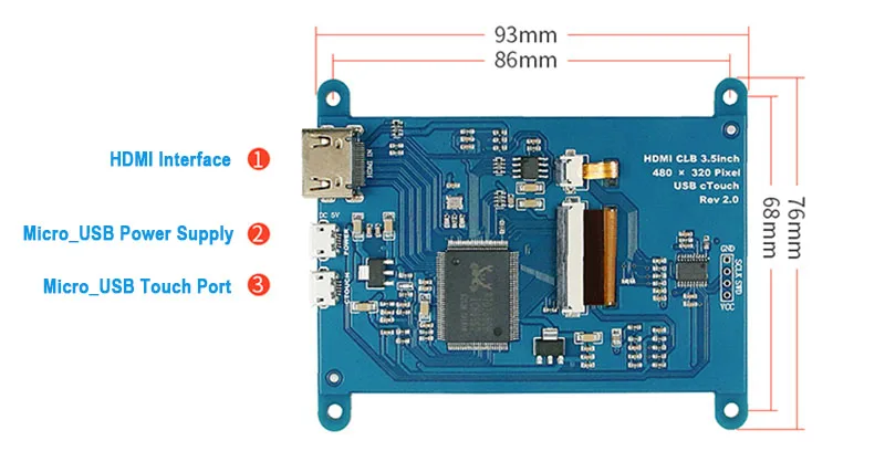 3,5 дюймов 320*480 HDMI TFT ЖК-модуль экран дисплей монитор и USB емкостная сенсорная панель для Raspberry Pi