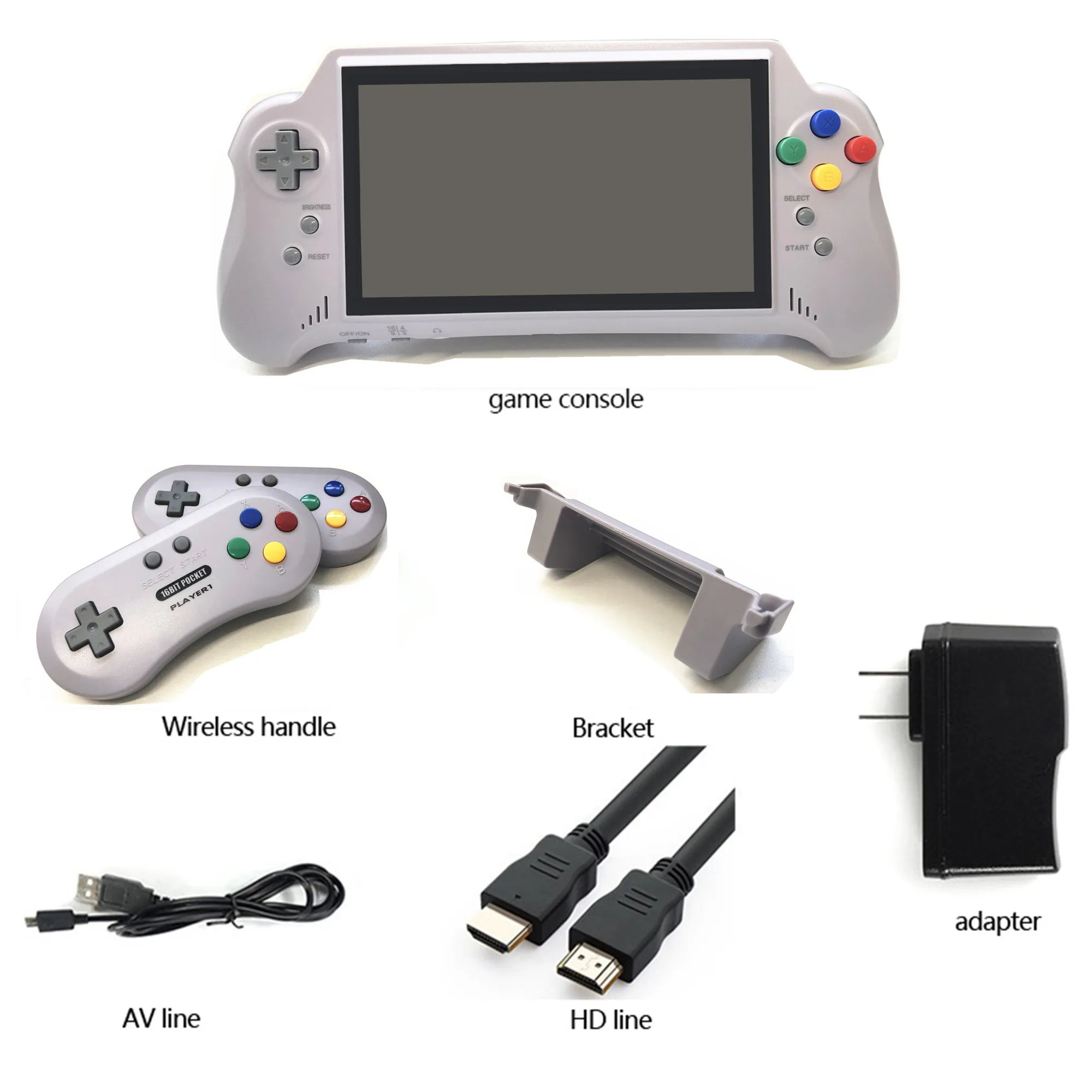 16 битный 7 дюймовый большой экран HDMI ULTRA SNES POCKET RETROAD 5PLUS портативная игровая