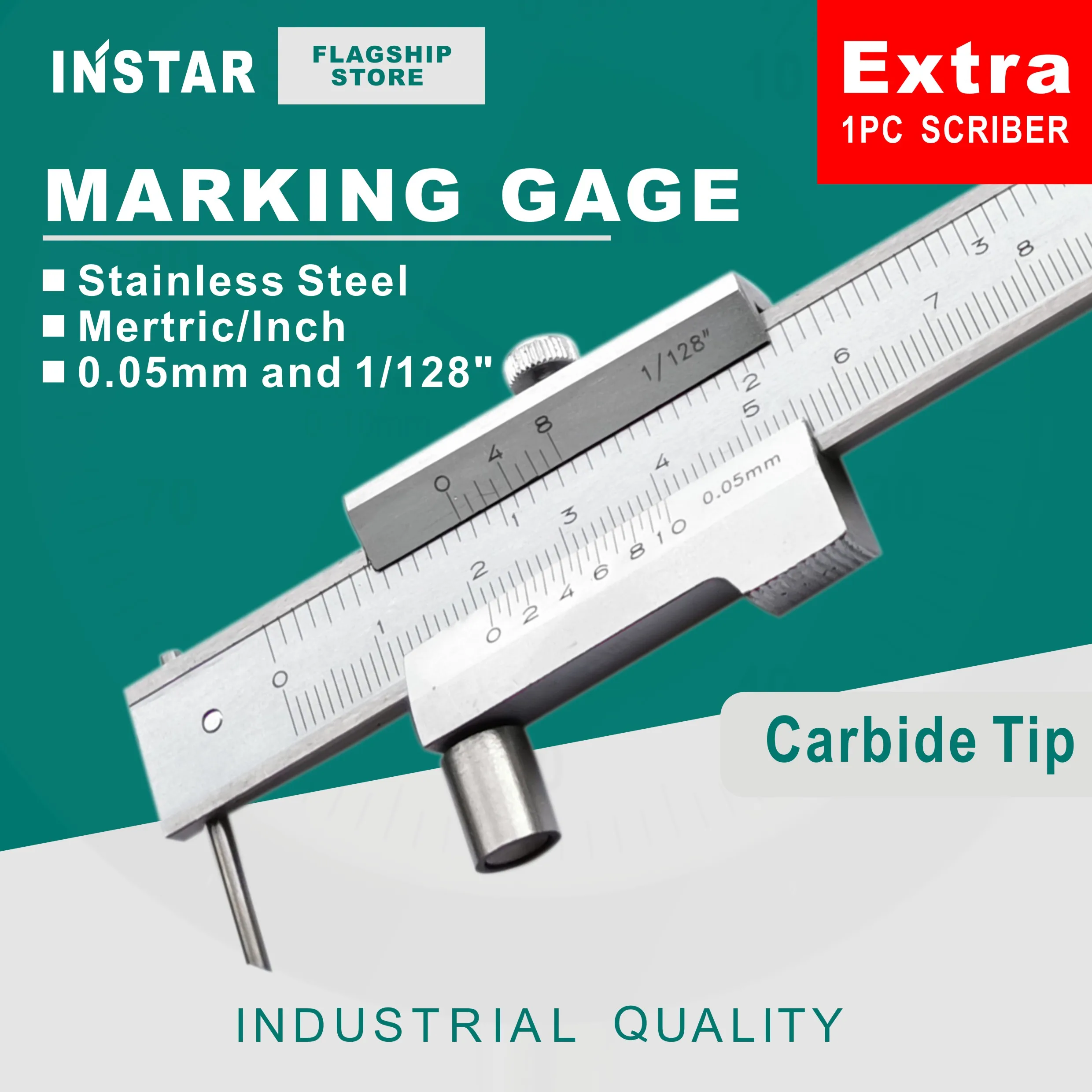 INSTAR Marking Gauge Vernier Caliper 0200mm/8" Stainless Steel Carbide