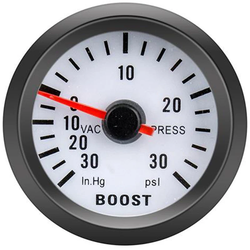 Auto Meter Boost Gauge 2 "52 Millimetri Bar Turbo Boost Gauge -1 ~ 2 Bar / -30 ~ 30 Psi Vuoto Presse Meter Per Auto Luce Blu Bordo Nero 12V