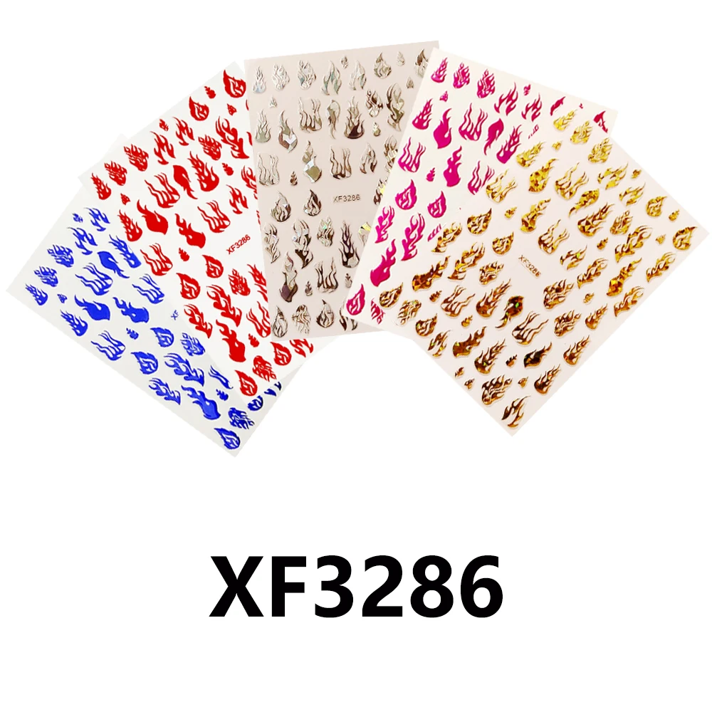 5 цветов/набор огненных наклеек для ногтей, красивый огненный дизайн, Волшебная блестка для ногтей, наклейки для украшения ногтей, наклейки для маникюра - Цвет: 86