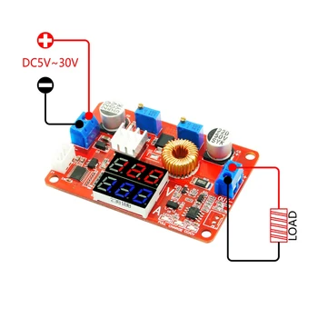 

5A DC-DC Step Down Modules Portable 5-35V to 1.25-32V Strong Toughness Electric Regulators with Voltmeter Ammeter