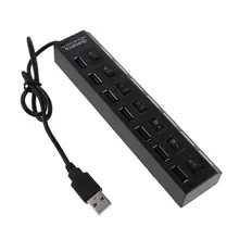 KNY7-port Switch USB 2.0 Network Hubs Free Driver Convenient Practical Bucket With LED Lights