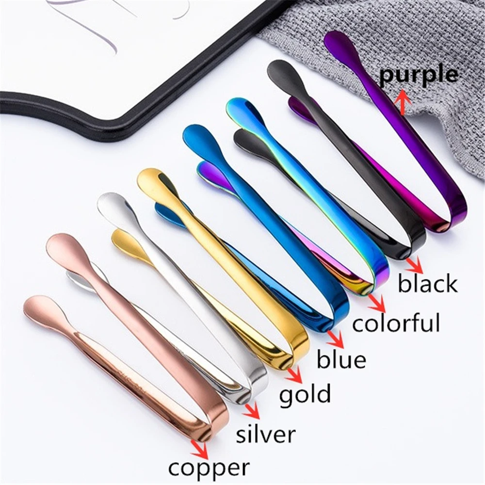11cm Ice Tong Bbq Stainless Steel Barbecue BBQ Clip Bread Food Ice Clamp Tongs Bar Kitchen Accessories