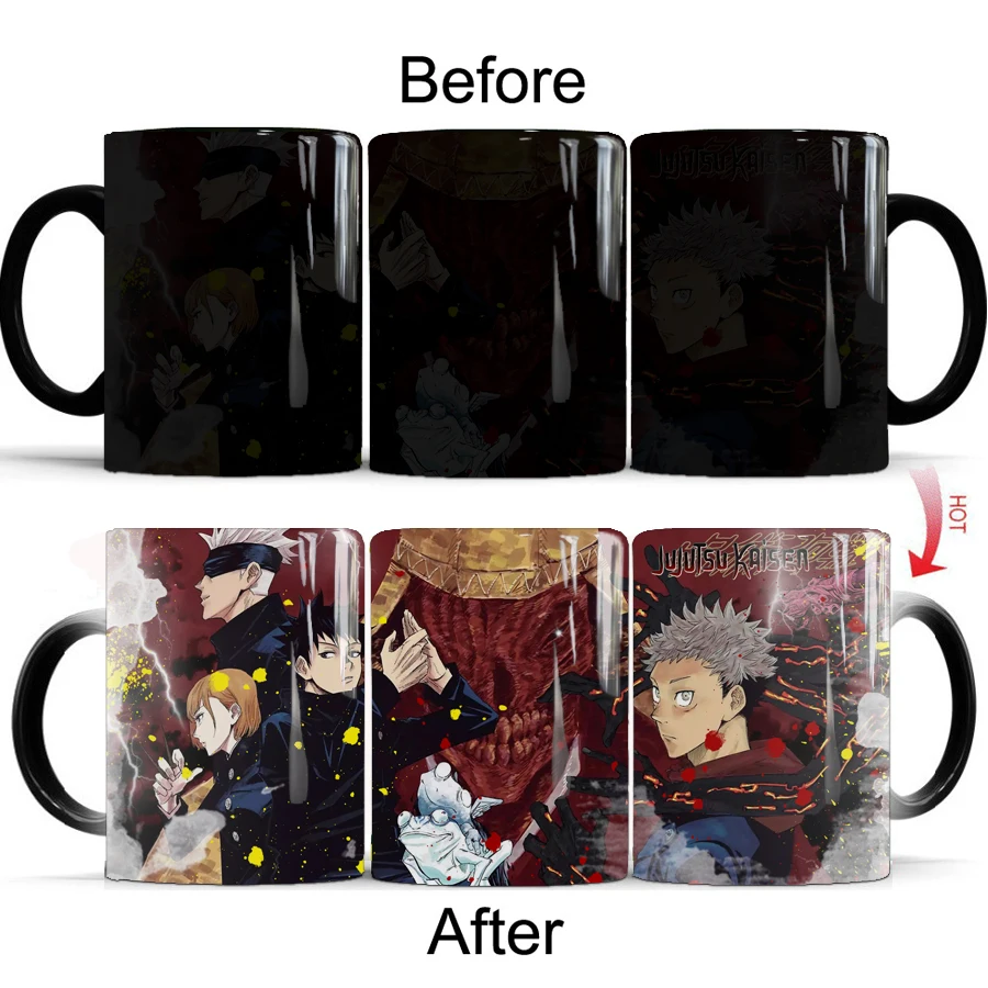 

Jujutsu Kaisen 11oz Color Changing Mug 350ml Heat Sensitive Magic Ceramic Tea Milk Coffee Cup Boy Friend Gift